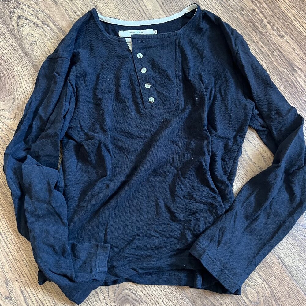 Men's Shades of Grey by Micah Cohen Long Sleeve Shirt Size Small Blue